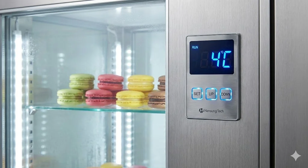 일정한 온도를 유지하는 마카롱쇼케이스의 디지털 컨트롤러