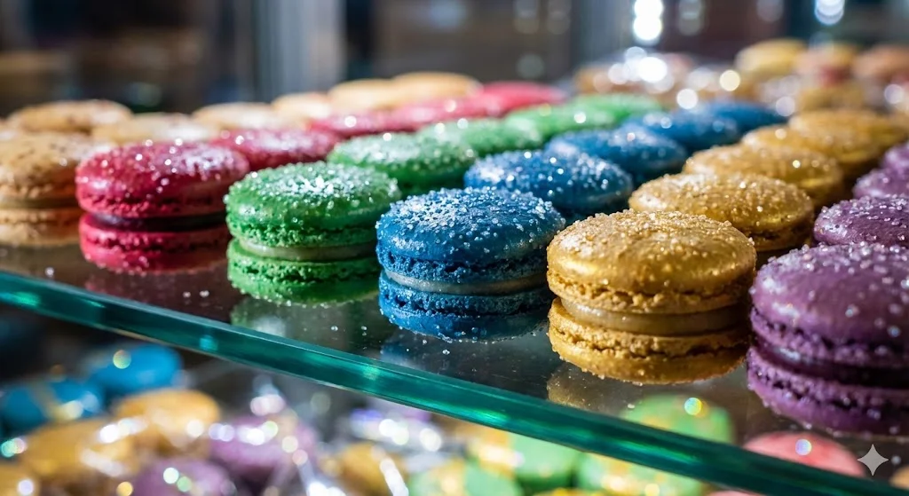 고연색성 LED 조명을 받아 보석처럼 빛나는 마카롱