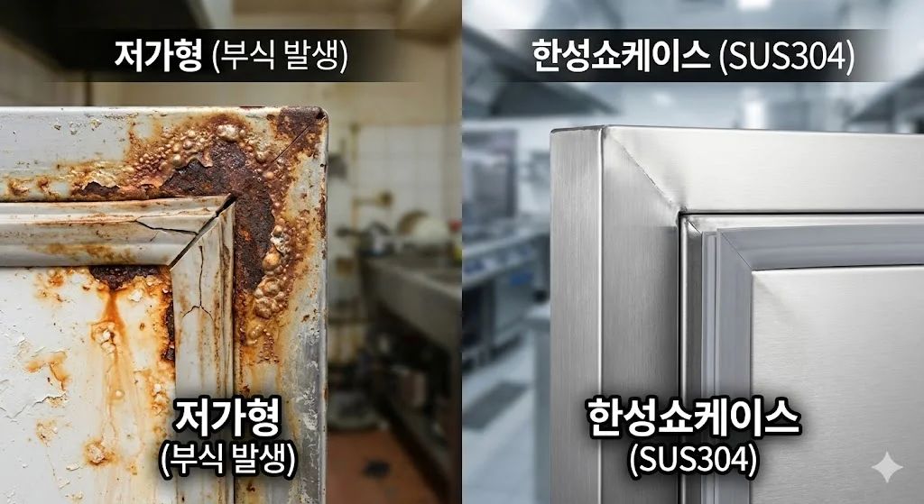 녹과 부식에 강한 SUS304 소재를 사용하여 위생과 내구성을 동시에 확보했습니다.