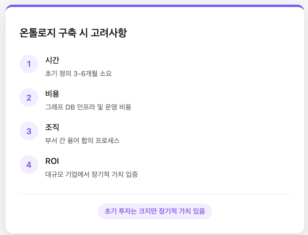 온톨로지 구축 고려사항