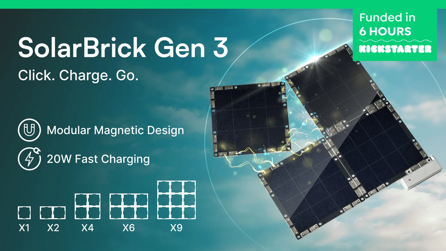 킥스타터에서 약 2억 원 펀딩에 성공한 한빅솔라 '솔라브릭 GEN3'의 프로젝트 썸네일
