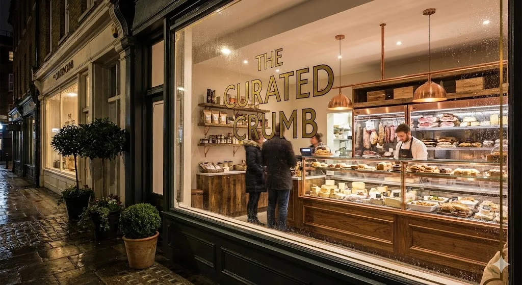 야간에도 쇼케이스 조명으로 인해 돋보이는 프리미엄 반찬 매장 외관.