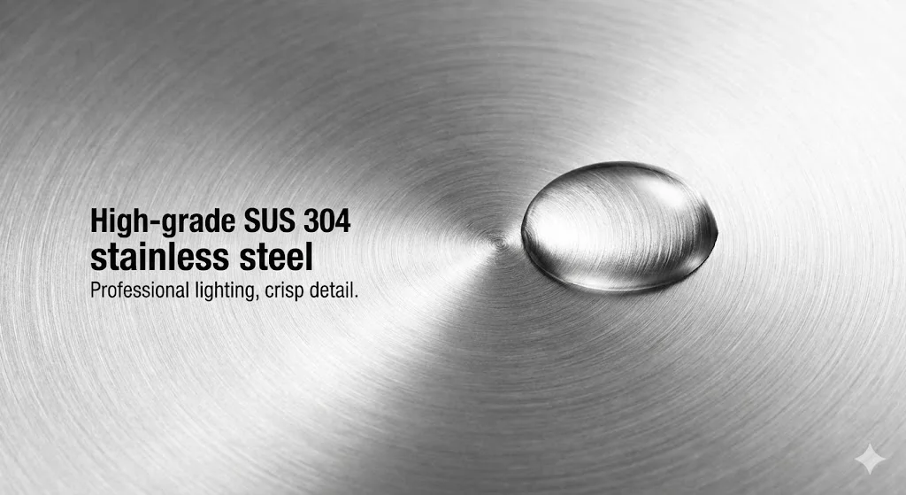 부식에 강한 고급 스테인리스 강판의 질감 상세 컷