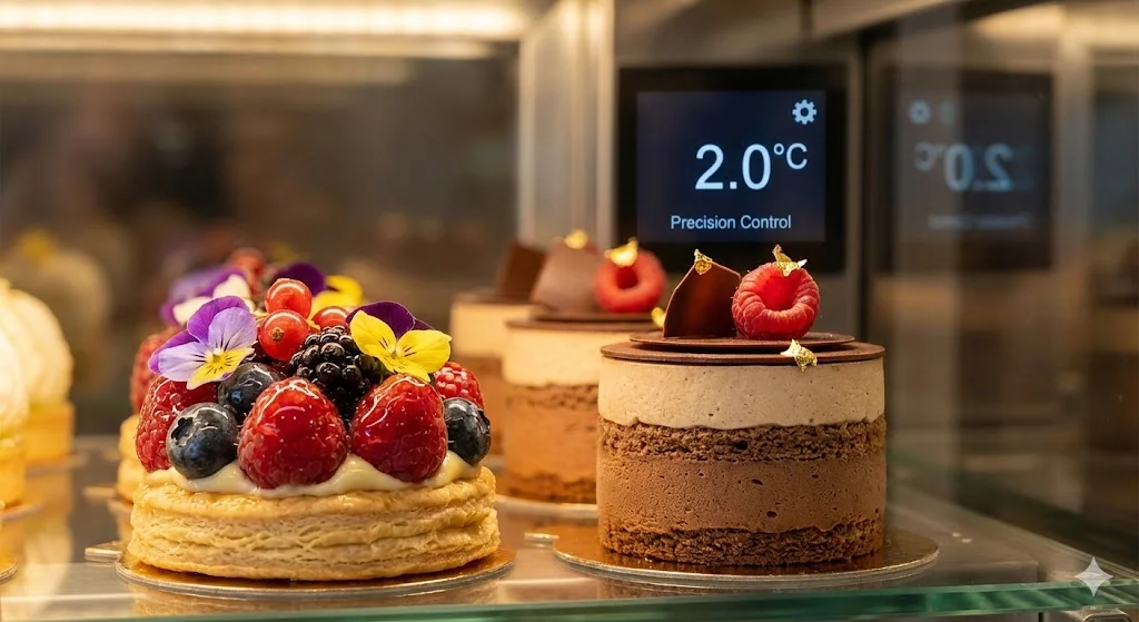 하이엔드 기술로 신선도가 완벽하게 유지된 디저트 상세 컷.