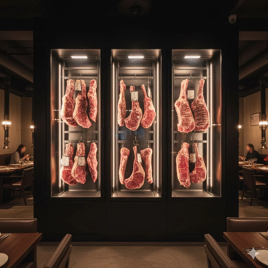 매장을 고급 스테이크 하우스의 분위기로 단숨에 변모