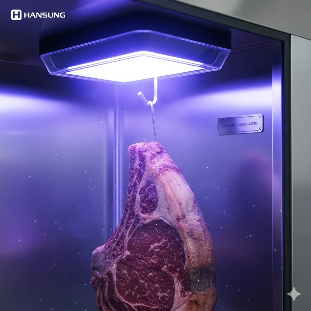 공기 중의 부유 세균을 실시간으로 박멸하는 UV-C 자외선 살균 시스템 작동