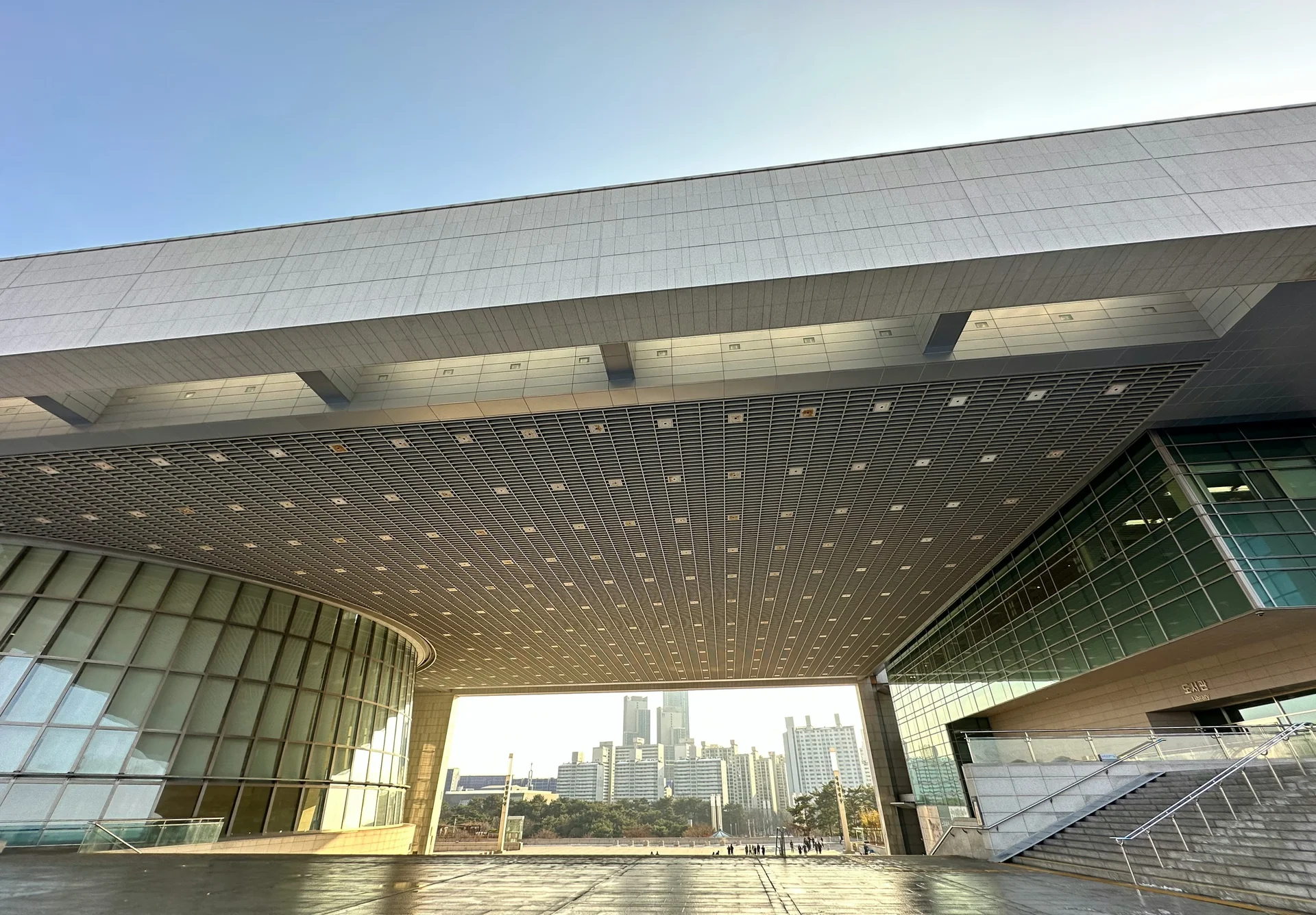 The outside view of National Museum of Korea, located in Yangsan