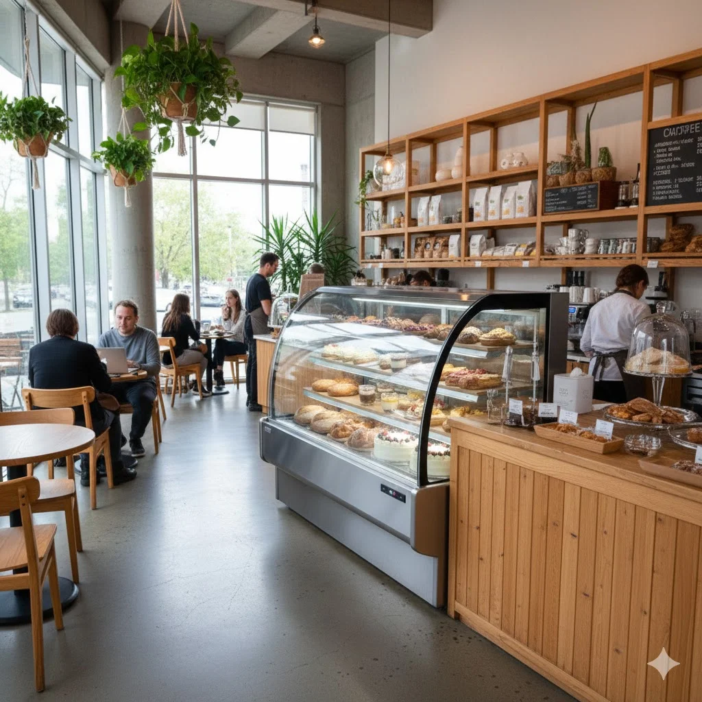 베이커리 매대 맞춤형 냉장 쇼케이스 설치 사진