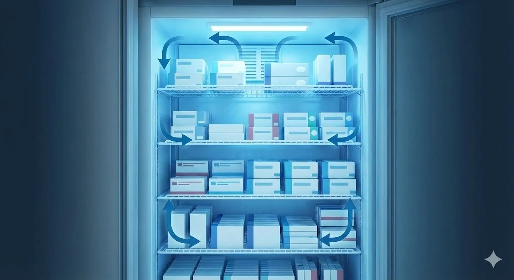 냉기 사각지대를 제거한 약국냉장고 내부 균일 온도 분포