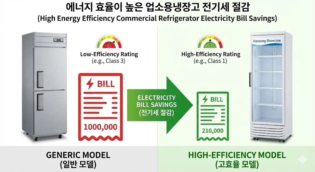 에너지 효율이 높은 업소용냉장고 전기세 절감