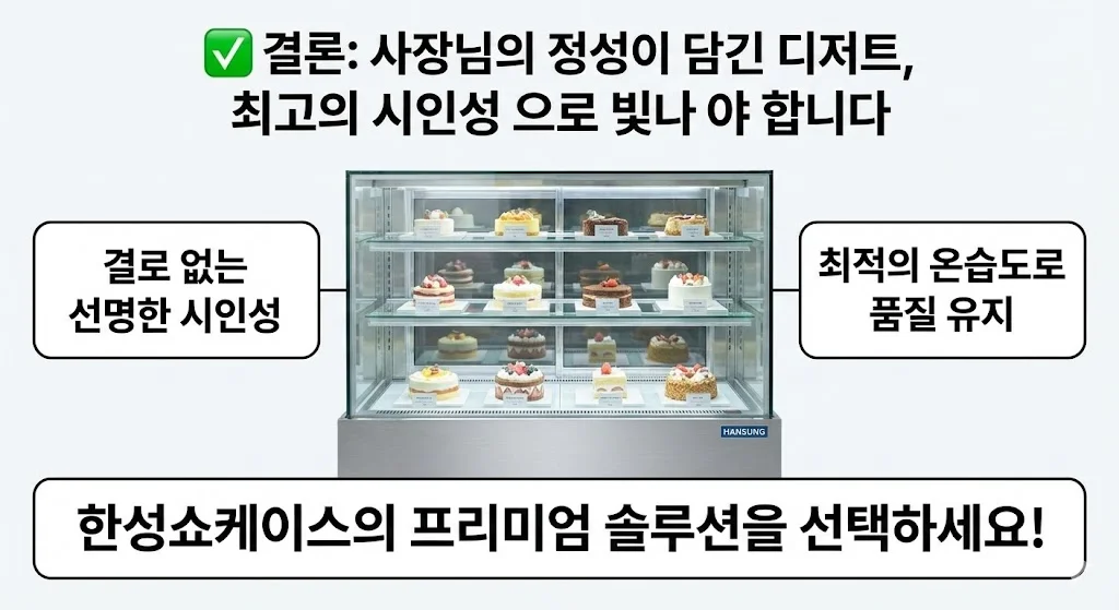 결로 없는 선명한 시인성으로 디저트 품질을 높이는 한성쇼케이스