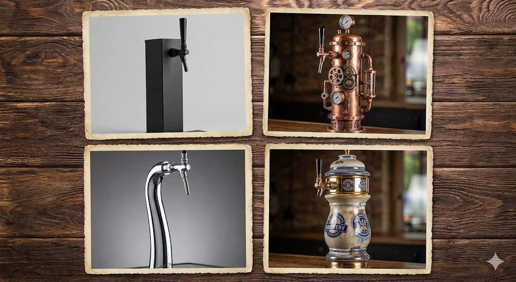 매장 컨셉에 맞춰 제작되는 다양한 소재와 디자인의 비스포크 타워.