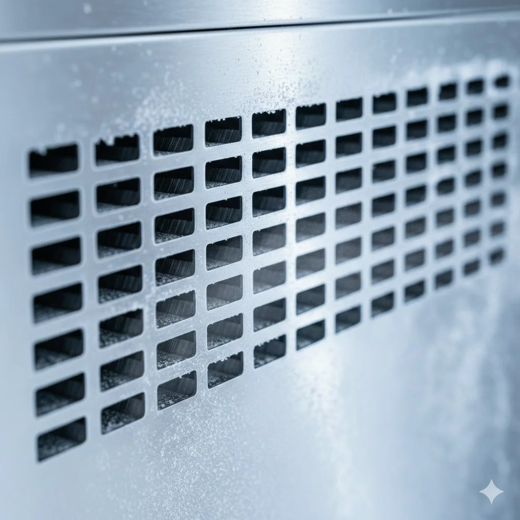 균일한 냉동 성능을 위한 쇼케이스 내부 정밀 타공판 및 설계 디테일