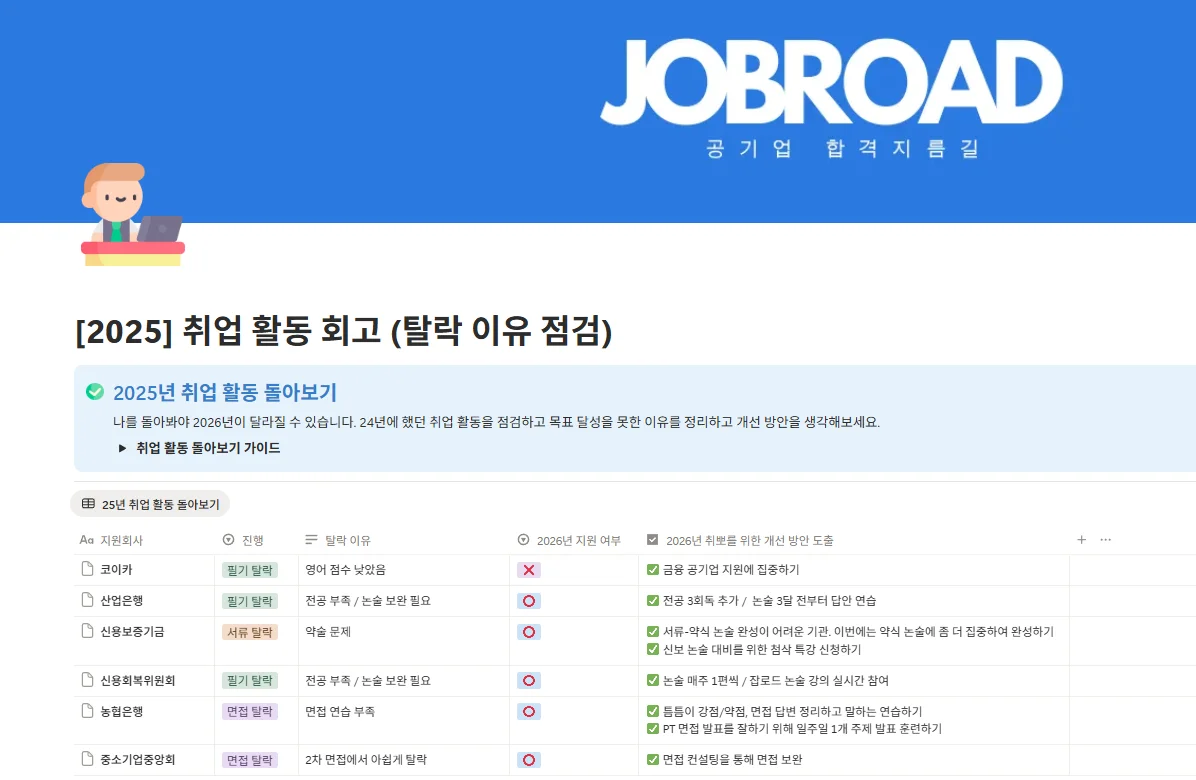 "잡로드 취업 플래너"