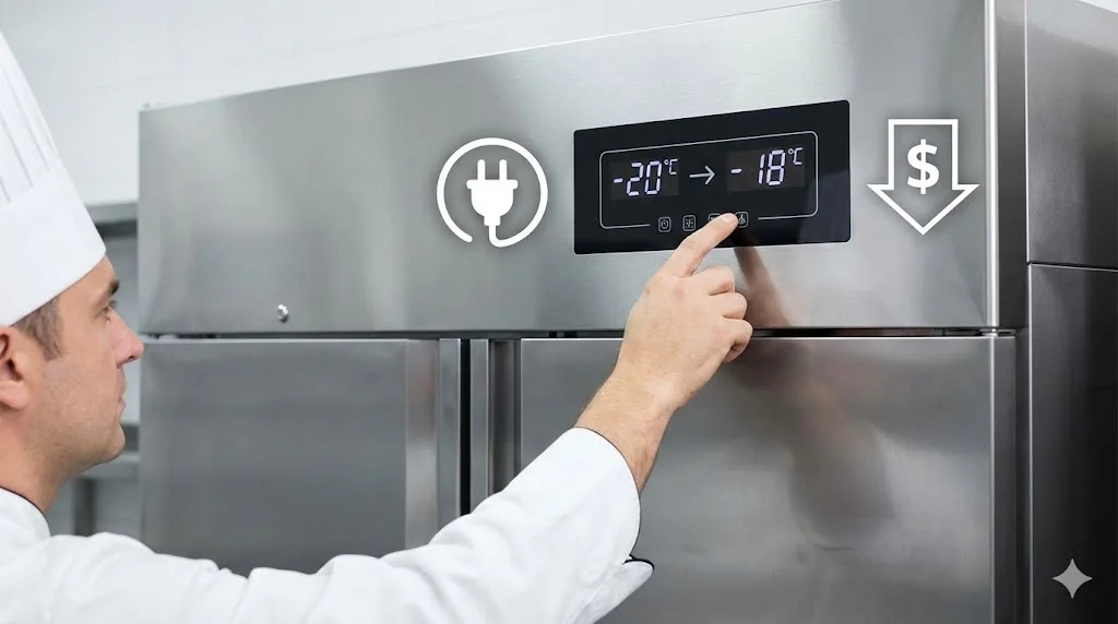 전기세 절감을 위해 효율적인 온도 설정을 확인하는 모습