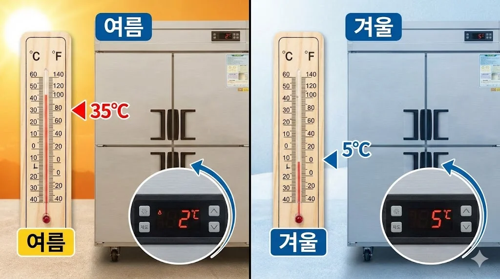 외부 온도 변화에 맞춰 냉장고 설정을 변경하는 계절별 관리법