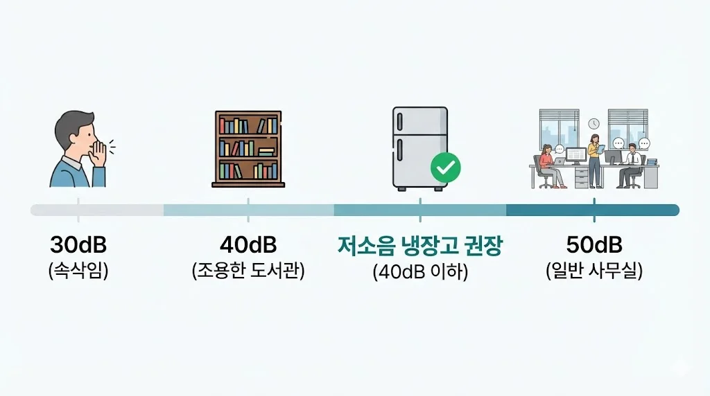 소음 수치별 소리 크기를 이해하기 쉽게 설명한 데시벨 차트