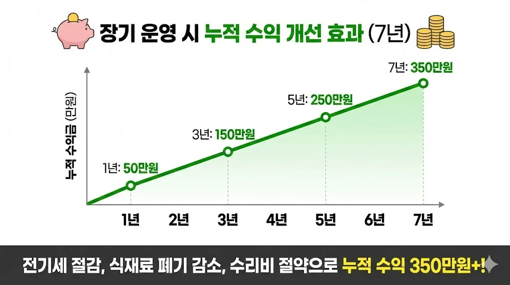 에너지효율1등급냉장고 장기 운영 시 누적 수익 개선 효과 분석표