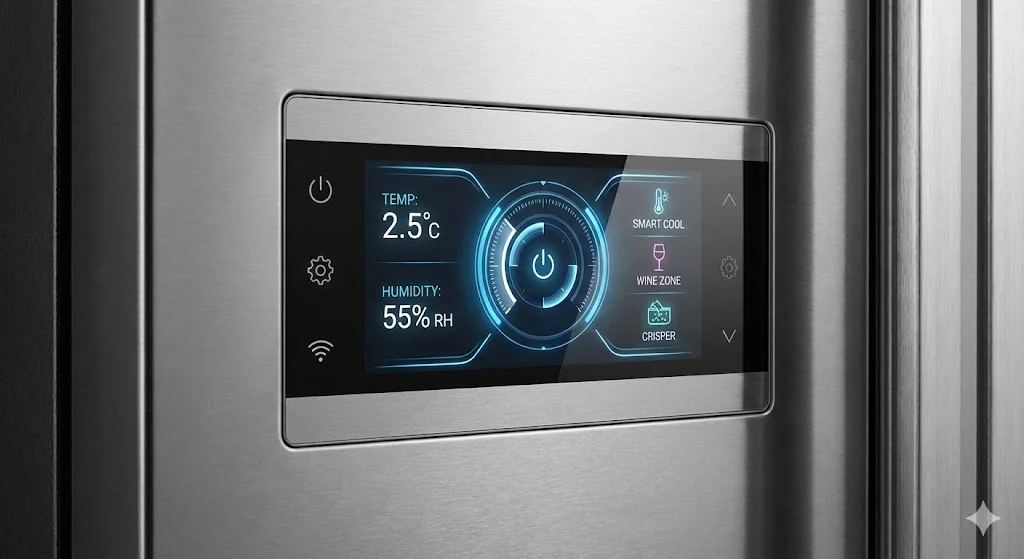 워크인냉장고의 스마트 디지털 온도 조절 패널 상세샷