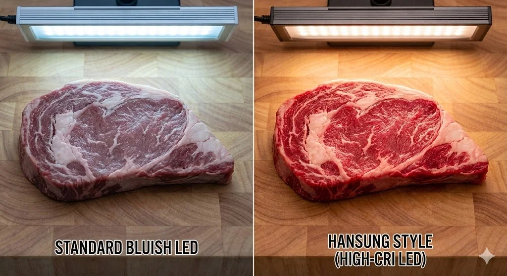 조명 하나로 달라지는 신선함, 고연색 LED가 선사하는 시각적 마케팅.