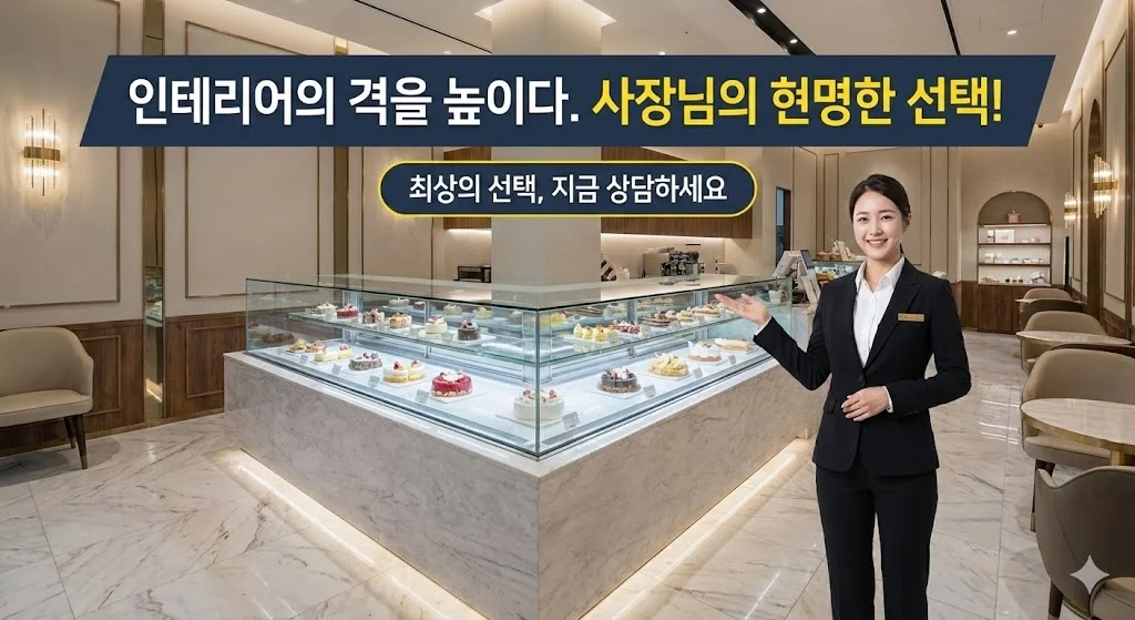 고급스러운 매장 분위기와 함께 상담을 유도하는 메시지를 담았습니다.