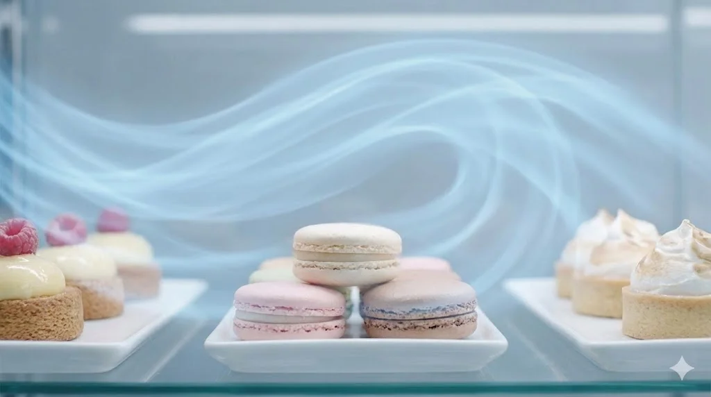 디저트를 부드럽게 감싸는 간접 순환 냉각 방식