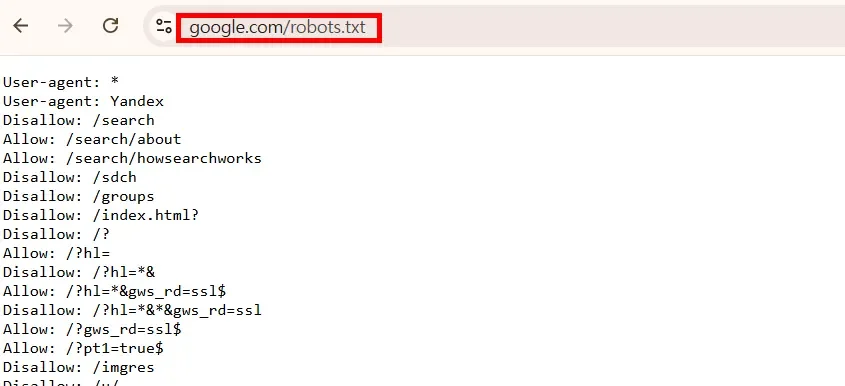 robots.txt의 기본 구조