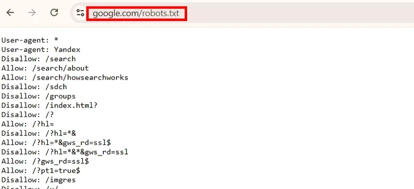 robots.txt의 기본 구조