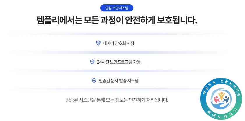 템플리 안심 보안 시스템 설명 이미지