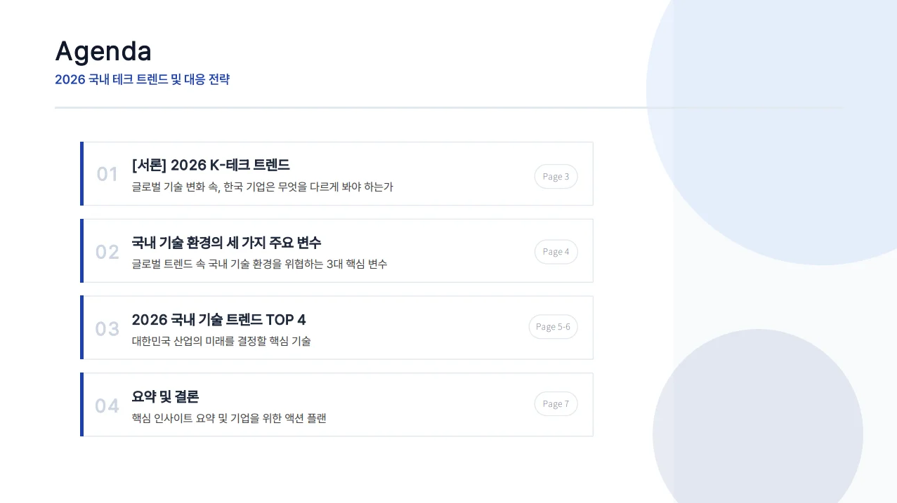 테크 트렌드 리포트 주요 어젠다