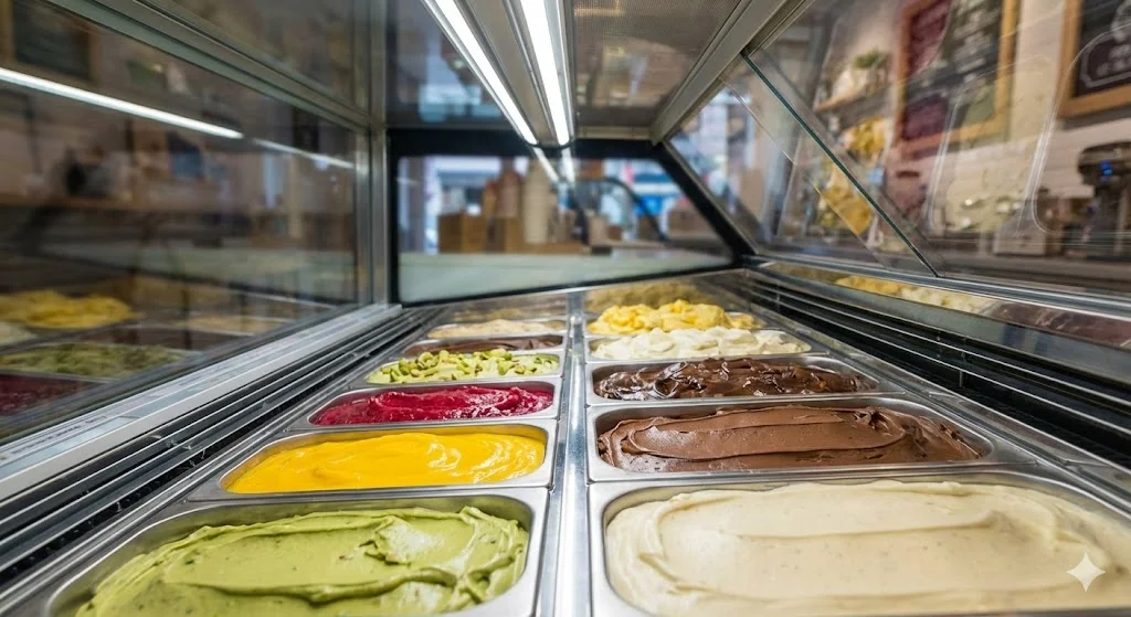 아이스크림의 색감을 극대화하는 하이엔드 전용 조명 시스템 아이스크림냉동고