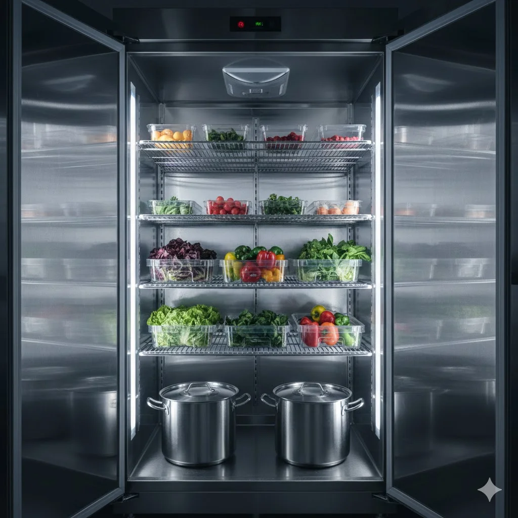 조리사의 동선과 식재료의 특성에 맞춰 설계된 1:1 맞춤형 내부 구조.