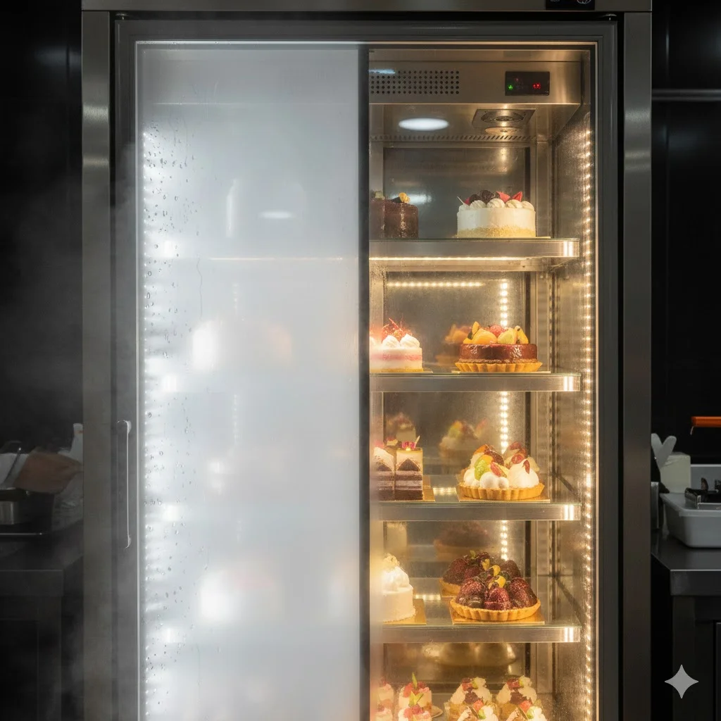 습한 여름철에도 투명함을 잃지 않는 한성쇼케이스의 독보적인 결로 방지 솔루션.