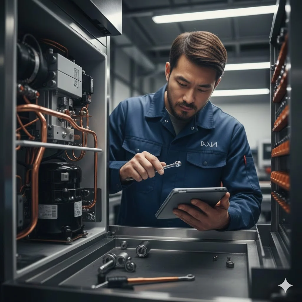 철저한 품질 관리와 사후 서비스를 제공하는 전문가의 모습