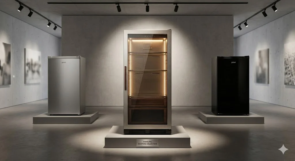 글로벌 브랜드 도메틱, 인델비와 대비되는 한성쇼케이스 냉장고의 고급스러운 디자인