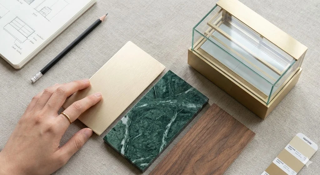 제과쇼케이스냉장고 전면 제작을 위한 프리미엄 소재 샘플들