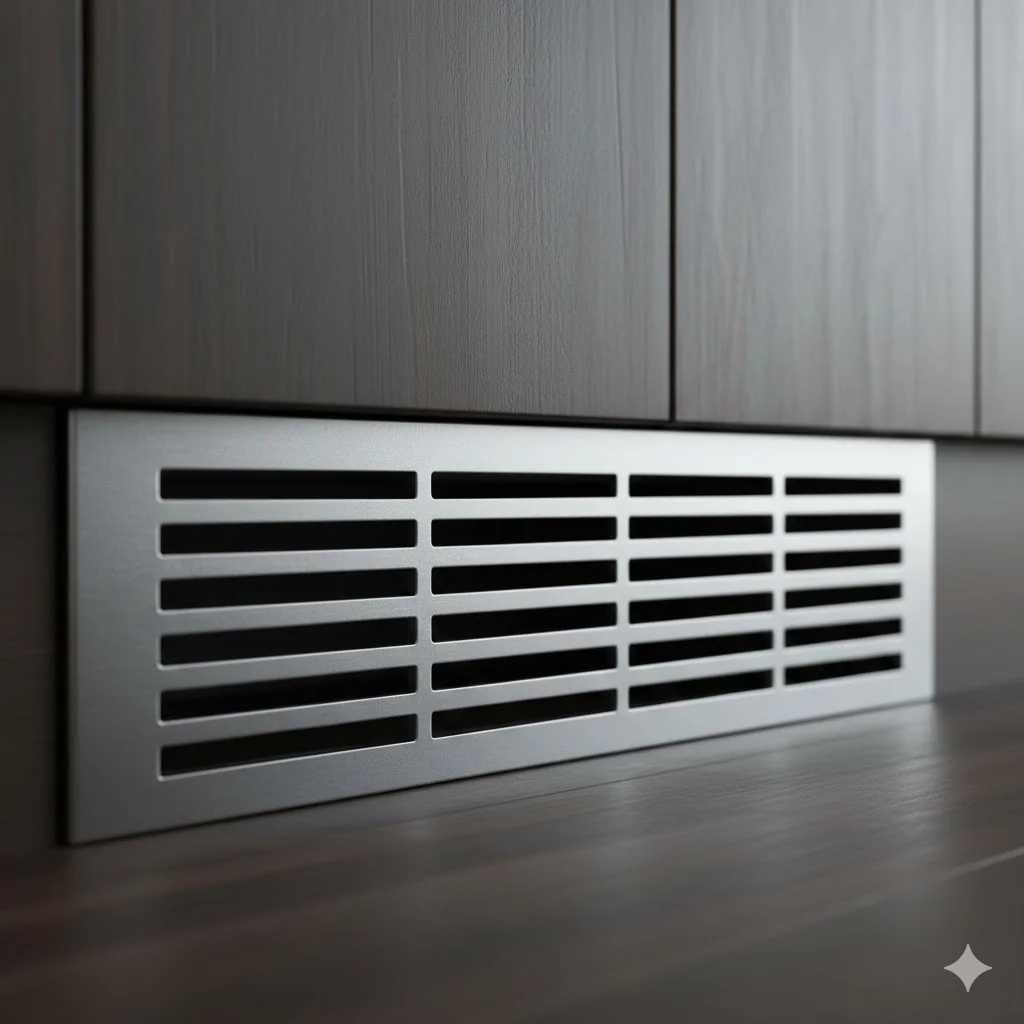 빌트인 설치 시 안정적인 성능을 유지해주는 세련된 디자인의 하단 환기구 모습.