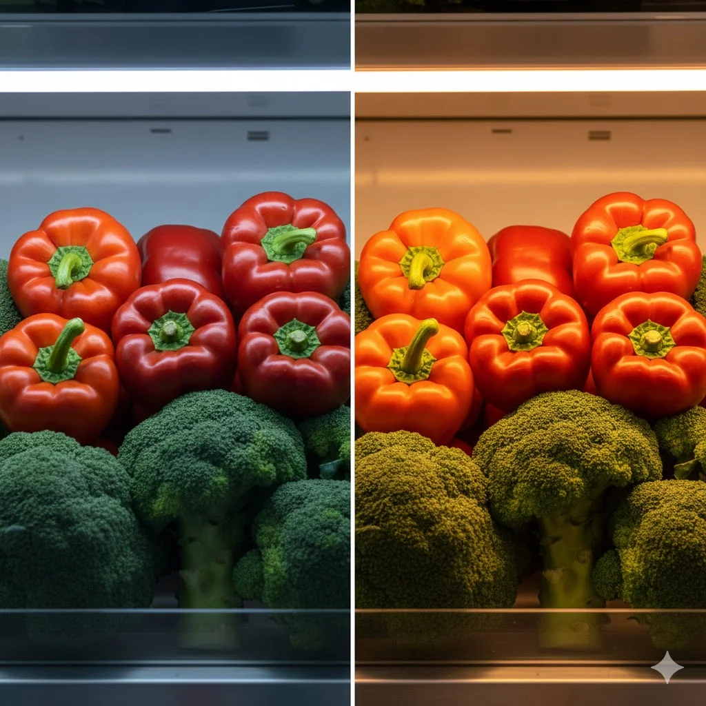 식재료 본연의 색을 선명하게 살려주는 고연색성 전용 조명 시스템 비교