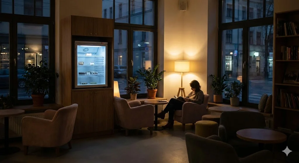 카페의 정숙한 분위기를 지켜주는 저진동 저소음 인버터 냉각 시스템