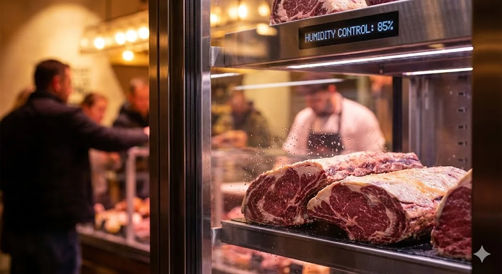 외부 온도차에도 결로 없이 투명하며, 고기 표면의 촉촉한 수분감을 유지해주는 스마트 관리 시스템