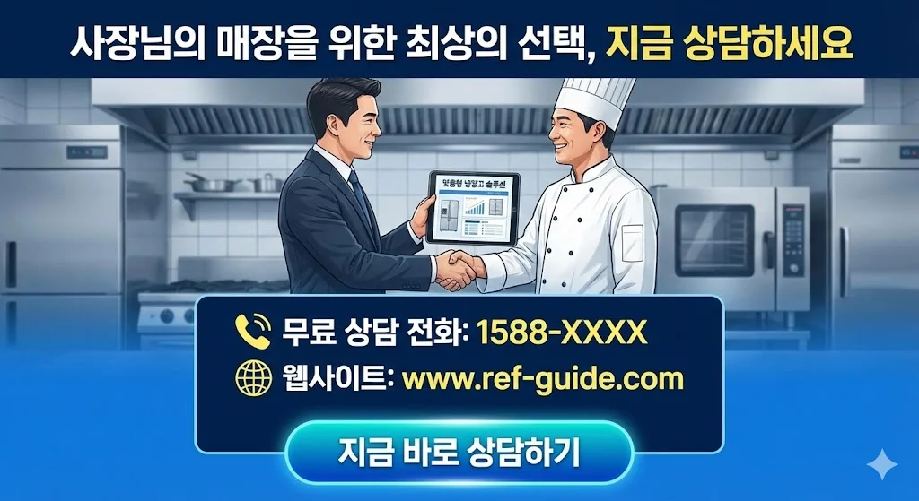 장님 매장 맞춤형 냉장고 솔루션을 위한 전문가 컨설팅 및 구매 상담 안내 이미지