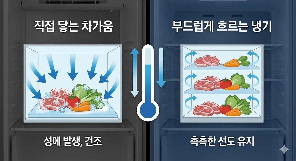 식재료를 부드럽게 감싸는 순환 냉기 기술