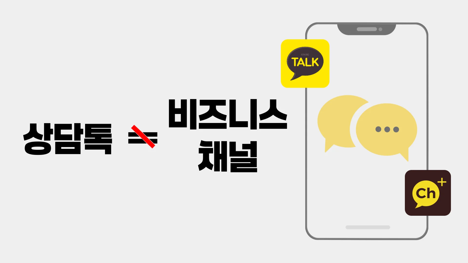상담톡과 비즈니스채널은 다르다는 이미지