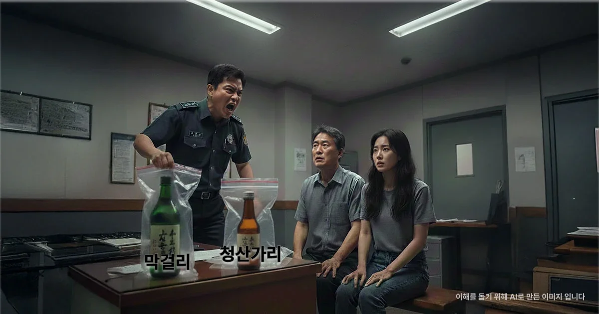 순천 청산가리 막걸리 사건에서 부녀가 심문받는 모습