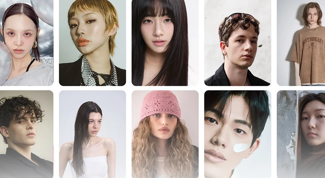 모델 섭외 플랫폼 스포트라이트 웹사이트 화면, 남자 모델, 여자 모델, 외국인 모델 프로필