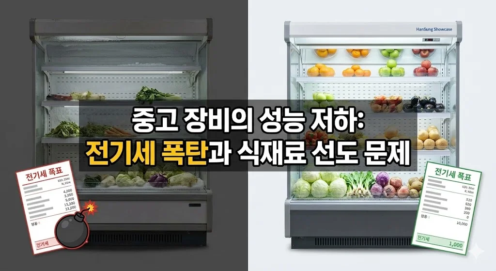 낡은 쇼케이스와 새 쇼케이스의 성능 및 전기세 비교 이미지