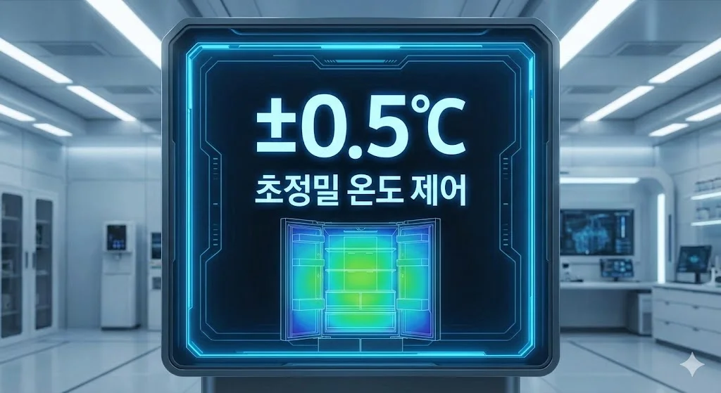 초정밀 온도 제어 기술을 보여주는 디지털 디스플레이와 균일한 열화상