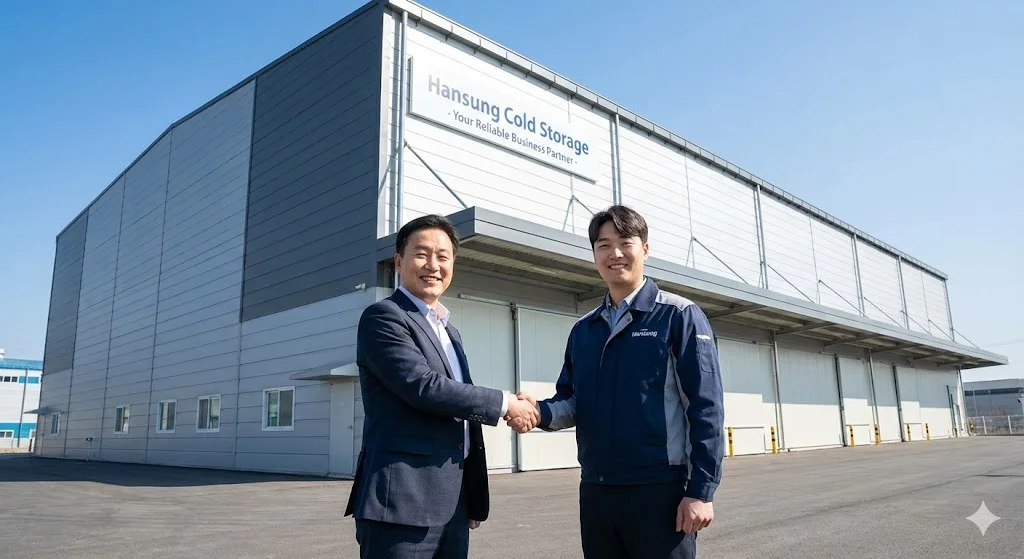 저온저장고 시공 완료 후 고객과 파트너십 체결