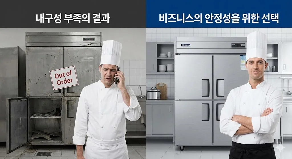 비즈니스의 안정성을 결정짓는 주방의 엔진: 왜 영업용냉장고는 내구성이 생명일까요?