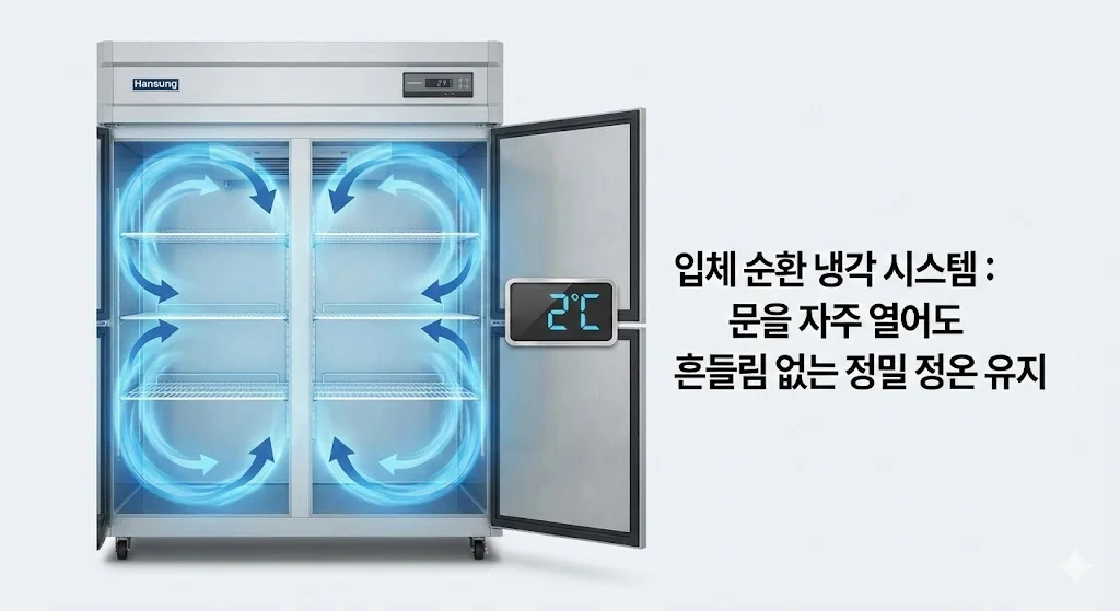 입체 순환 냉각 시스템: 문을 자주 열어도 흔들림 없는 정밀 정온 유지